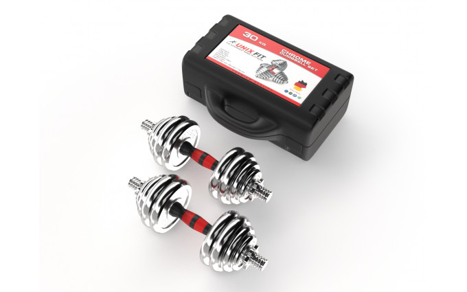 Набор гантелей UNIXFIT в кейсе 30kg Набор гантелей UNIXFIT в кейсе 30kg